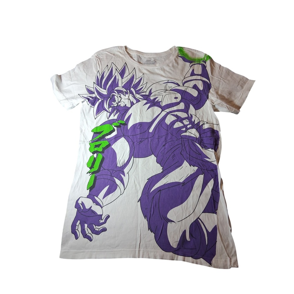 Dragon Ball Super Broly Movie Graphic Tee Shirt Mens Medium White Purple Anime